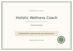 Certificate: Holistic Wellness Coach
