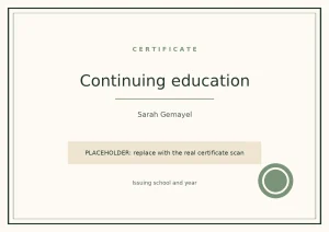 Certificate: Continuing education
